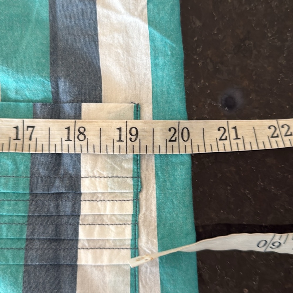 NWT By Anthropologie Aqua/Gray/White Striped Cotton Shift Dress Size Small - Picture 11 of 14
